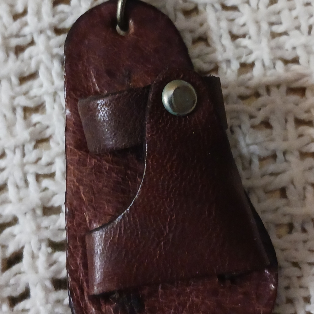 Brown Leather Keychain Accessory